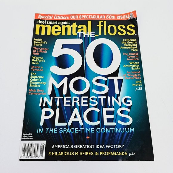 Mental Floss Magazine July August 2010 Special Edition Spectacular 50th Issue - Picture 1 of 7